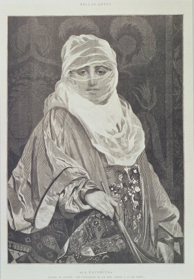 「ラ・ファボリータ」-ベールを持つ女性 作： Jean Leon Gerome